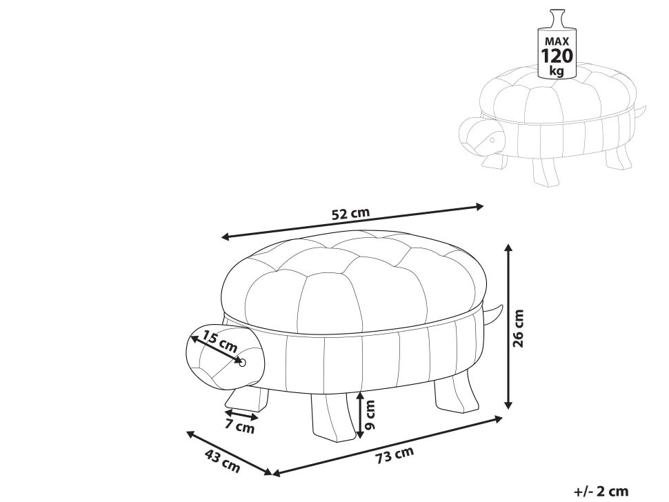 Beliani Elainrahi Ruskea Keinonahkainen Turtle Flash Sale