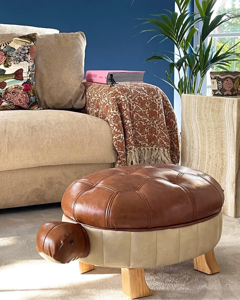 Beliani Elainrahi Ruskea Keinonahkainen Turtle Flash Sale