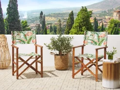 Beliani Flamingokuviollinen Vaihtokangas Puutarhatuoliin 2 Kpl Cine Sale