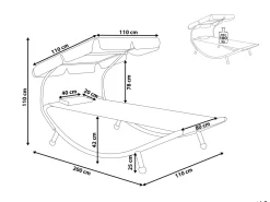 Beliani Harmaa Aurinkotuoli Katoksella Terno Outlet