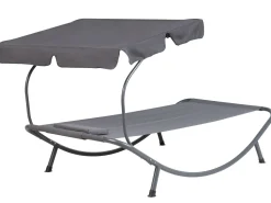 Beliani Harmaa Aurinkotuoli Katoksella Terno Outlet