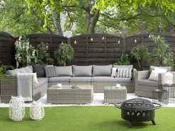 Beliani Harmaa 8-Istuttava Ulkosohvaryhma Pe-Rottingista Xxl Outlet