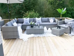 Beliani Harmaa 8-Istuttava Ulkosohvaryhma Pe-Rottingista Xxl Outlet