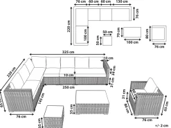 Beliani Harmaa 8-Istuttava Ulkosohvaryhma Pe-Rottingista Xxl Outlet