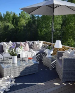 Beliani Harmaa 8-Istuttava Ulkosohvaryhma Pe-Rottingista Xxl Outlet