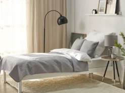 Beliani Harmaa Kohokuvioitu Paivapeittosetti 140 X 210 Cm Alamut Cheap