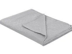 Beliani Harmaa Kohokuvioitu Paivapeittosetti 140 X 210 Cm Alamut Cheap
