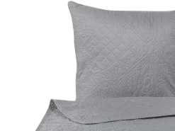 Beliani Harmaa Kohokuvioitu Paivapeittosetti 140 X 210 Cm Alamut Cheap