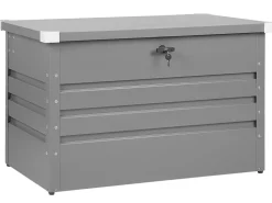 Beliani Harmaa Teraksinen UlkoSäilytyslaatikko 100 X 60 Cm Cebrosa Clearance