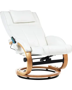 Beliani Hierontatuoli Jalkatuella Keinonahka Beige Majestic Sale