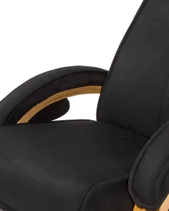 Beliani Hierontatuoli Jalkatuella Kangas Musta Hero Best Sale