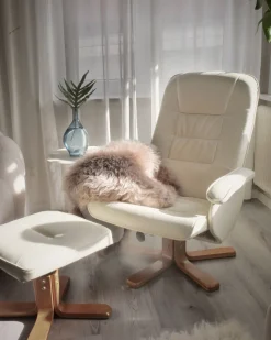 Beliani Hierontatuoli Jalkatuella Keinonahka Kermanvalkoinen Relaxpro Store