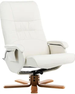 Beliani Hierontatuoli Jalkatuella Keinonahka Kermanvalkoinen Relaxpro Store