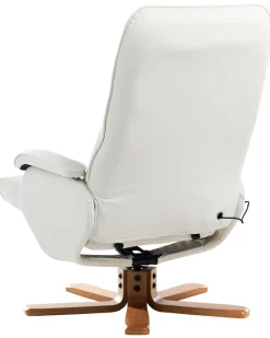 Beliani Hierontatuoli Jalkatuella Keinonahka Kermanvalkoinen Relaxpro Store