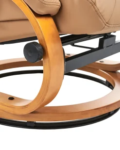 Beliani Hierontatuoli Jalkatuella Keinonahka Hiekanruskea Force Online