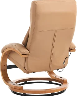 Beliani Hierontatuoli Jalkatuella Keinonahka Hiekanruskea Force Online