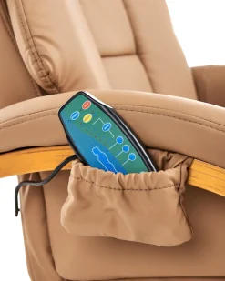 Beliani Hierontatuoli Jalkatuella Keinonahka Hiekanruskea Force Online