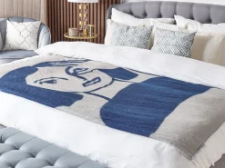 Beliani Huopa Beige/Sininen 130 X 170 Cm Halede Cheap