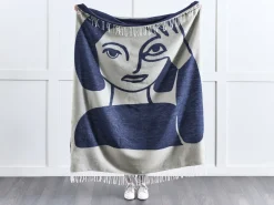 Beliani Huopa Beige/Sininen 130 X 170 Cm Halede Cheap