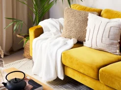 Beliani Huopa Kangas Valkoinen 125 X 150 Cm Mirge Fashion