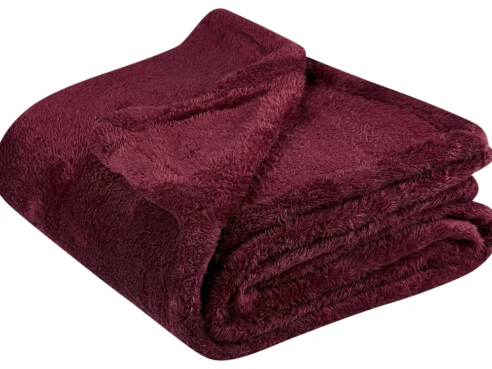 Beliani Huopa Kangas Viininpunainen 125 X 150 Cm Namdu Discount