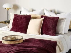 Beliani Huopa Kangas Viininpunainen 125 X 150 Cm Namdu Discount