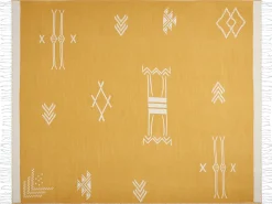 Beliani Huopa Keltainen/Valkoinen 130 X 170 Cm Jalkini Clearance