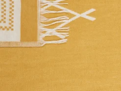 Beliani Huopa Keltainen/Valkoinen 130 X 170 Cm Jalkini Clearance