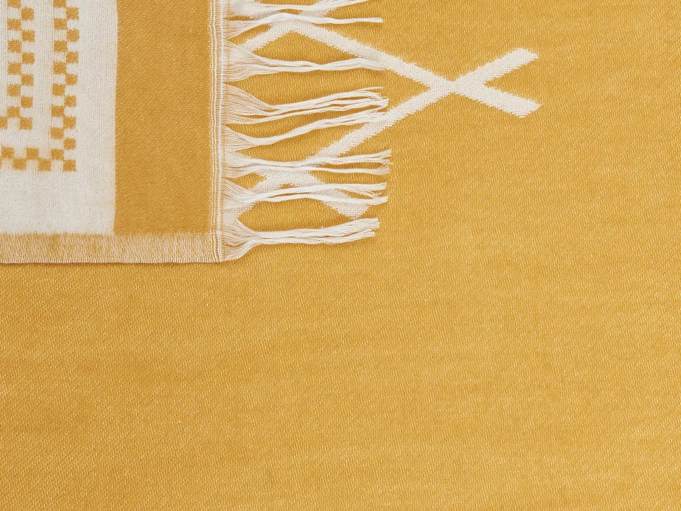 Beliani Huopa Keltainen/Valkoinen 130 X 170 Cm Jalkini Clearance