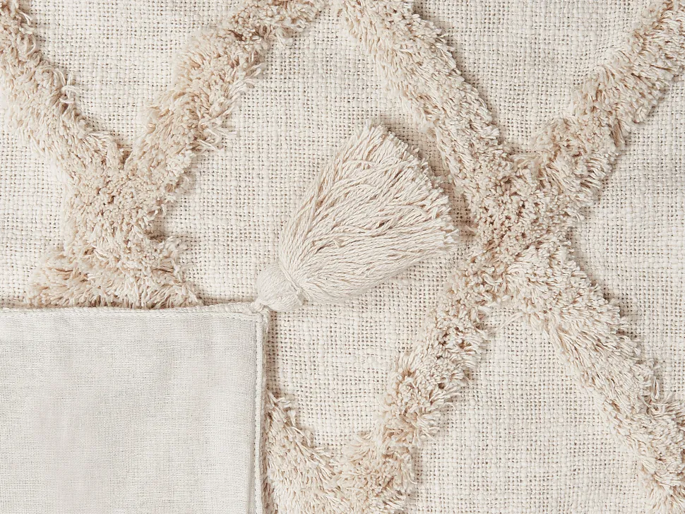 Beliani Huopa Puuvilla Beige 130 X 180 Cm Guna Best