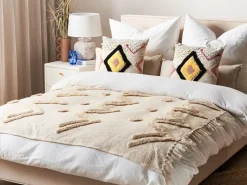 Beliani Huopa Puuvilla Beige 130 X 180 Cm Fatehpur Flash Sale