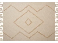 Beliani Huopa Puuvilla Beige 130 X 180 Cm Jaunpur Flash Sale