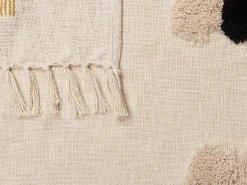 Beliani Huopa Puuvilla Beige/Keltainen 130 X 180 Cm Adoni Shop