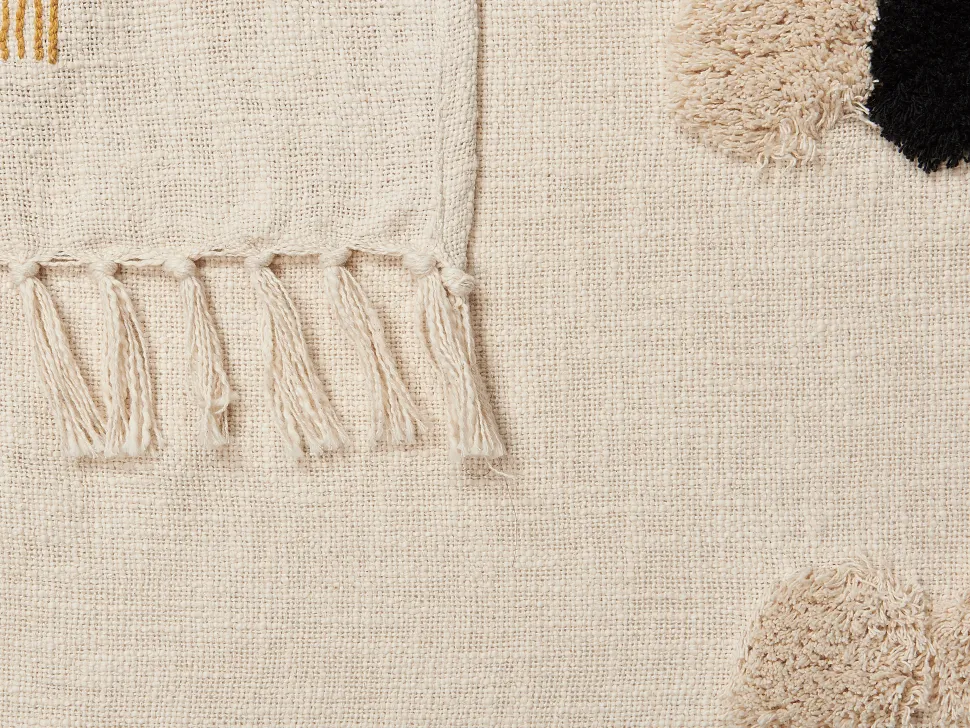 Beliani Huopa Puuvilla Beige/Keltainen 130 X 180 Cm Adoni Shop