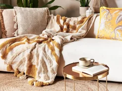 Beliani Huopa Puuvilla Beige/Oranssi 130 X 180 Cm Mathura Store