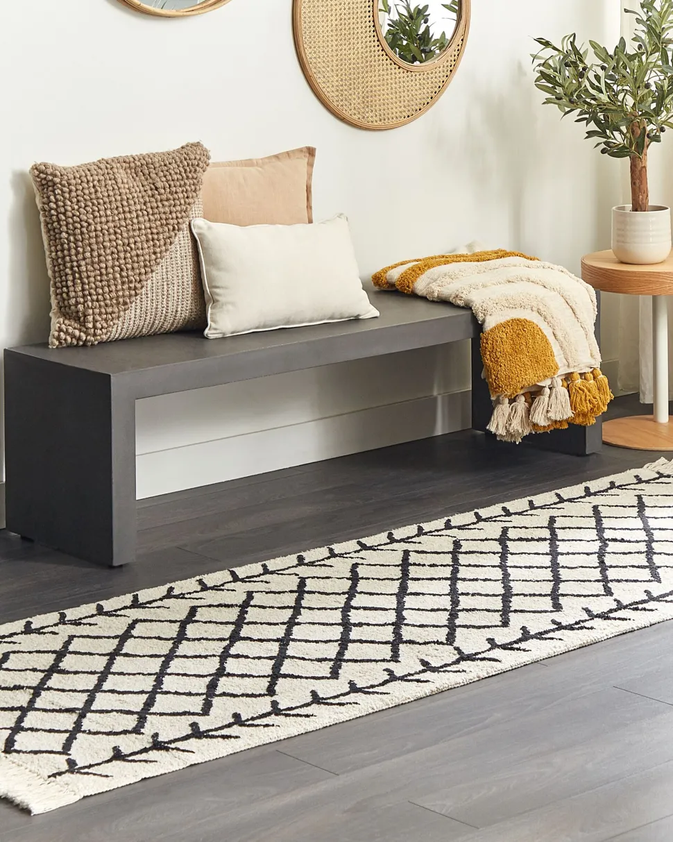 Beliani Huopa Puuvilla Beige/Oranssi 130 X 180 Cm Mathura Store