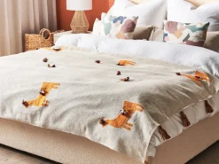 Beliani Huopa Puuvilla Beige/Oranssi 130 X 180 Cm Khandwa Shop