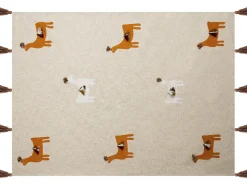 Beliani Huopa Puuvilla Beige/Oranssi 130 X 180 Cm Khandwa Shop