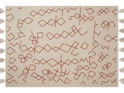 Beliani Huopa Puuvilla Beige/Punainen 130 X 180 Cm Bhiwani Best