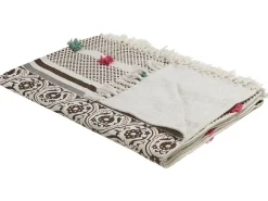 Beliani Huopa Puuvilla Beige/Ruskea 130 X 180 Cm Chinsurah Shop