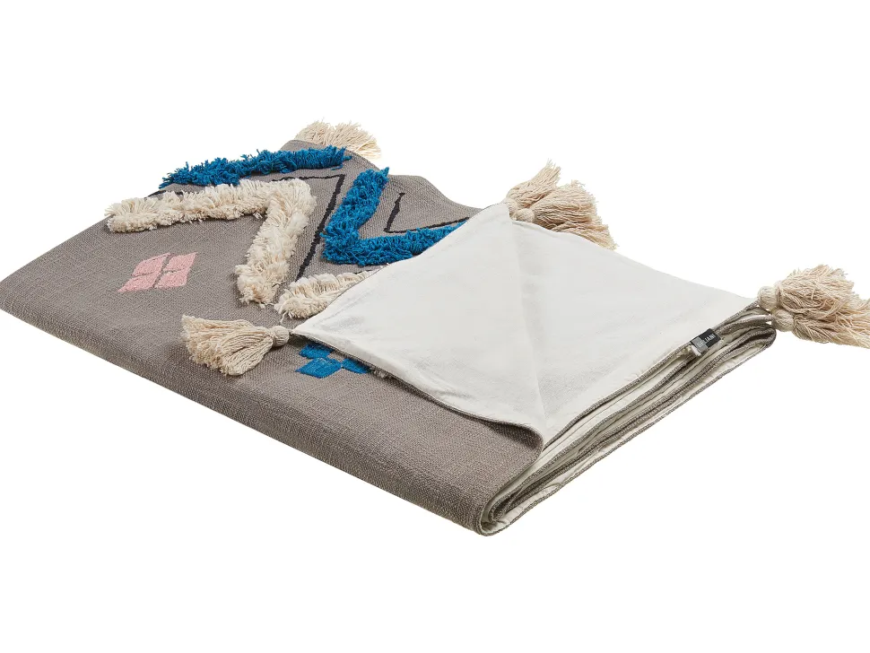 Beliani Huopa Puuvilla Harmaa 130 X 180 Cm Kottayam Sale