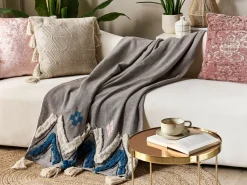 Beliani Huopa Puuvilla Harmaa 130 X 180 Cm Kottayam Sale