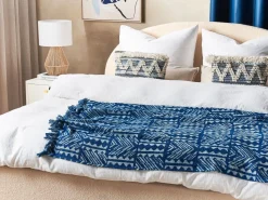 Beliani Huopa Puuvilla Laivastonsininen 130 X 180 Cm Shivpuri Online