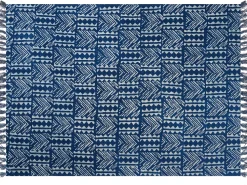 Beliani Huopa Puuvilla Laivastonsininen 130 X 180 Cm Shivpuri Online