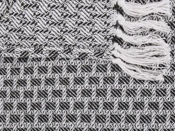 Beliani Huopa Puuvilla Musta/Valkoinen 130 X 160 Cm Kiraman Discount