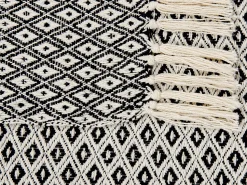 Beliani Huopa Puuvilla Musta/Valkoinen 125 X 150 Cm Chyama Clearance