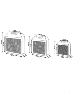 Beliani Huopakori Vaaleanharmaa/Vaalea Puu 3 Kpl Sariot Best