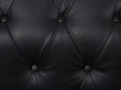 Beliani Iso Musta 3-Istuttava Keinonahkasohva Chesterfield Discount