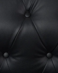 Beliani Iso Musta Keinonahkaverhoiltu Nojatuoli Chesterfield Clearance