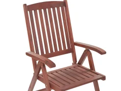 Beliani 6-Istuttava Akaasiapuinen Ulkoruokailuryhma Harmailla Pehmusteilla Toscana Hot